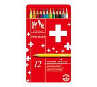 Caran D'ache Swisscolor Colour Pencils in Metal Box (Pack of 12)