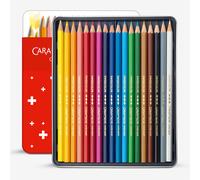 Caran d'Ache : Swisscolor : Water-resistant Colour Pencil : Metal Tin Set of 18