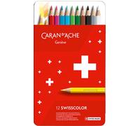 Caran d'Ache Swisscolor Water-Soluble Colour Pencils In Metal Box Pack Of 12
