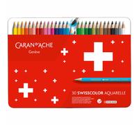 Caran d'Ache Swisscolor Water Soluble Colour Pencils Tins of 30 Assorted Colours