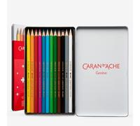 Caran d'Ache Swisscolor Water-Soluble Colour Pencils In Metal Box Pack Of 12