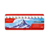 Caran Dache Metal Box of 12 Tubes Poster Colours and 1 Brush