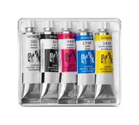 Carand'Ache Caran D'ache Gouache Studio 5 Primary Colours - Water Based 10Ml Tubes In Plastic Box