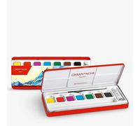 Carand'Ache Caran D'ache Gouache Studio 7 Watercolour Pens With 10Ml White Tube & Brush In Metal Box