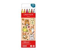 Carand'Ache Caran D'ache Kawaii Cute Animals Fibralo Felt Pens 6 Pack - Water Soluble Fibre-Tipped Colouring Pens In Cardboard Box