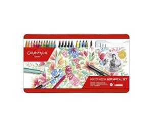 Carand'Ache Caran D'ache Mixed Media Botanical Set 24 Pieces By Julie Thomas - Metal Case Edition