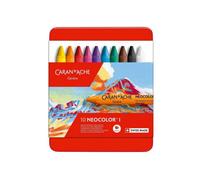 Carand'Ache Caran D'ache Neocolor I 10 Water Resistant Colour Wax Pastels - Assorted Colours In Metal Tin