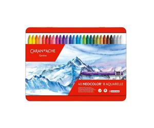 Carand'Ache Caran D'ache Neocolor Ii 40 Water Soluble Wax Colour Pastels In Metal Tin