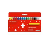 Caran d'Ache Swisscolor 7002.815 Waterproof Wax Pastel Colouring Pencils Pack of 15 Multi-Coloured