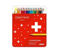 Carand'Ache Caran D'ache Swisscolor Aquarelle 18 Water-Resistant Colour Pencils - Metal Tin Set