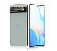 Carantee Pack of 2 + 2 Screen Protectors for Google Pixel 6 Camera Screen Protector, 100% Touch Accuracy, Self-Healing Tempered Glass Screen Protector + Lens Film, 9H Scratch-Resistant, Bubble-Free