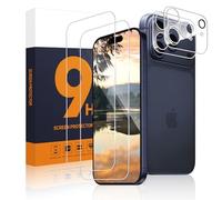 Carantee Pack of 2 + 2 Screen Protectors for iPhone 17 Pro 5G, 2.5D Case Friendly 9H Hardness Free from Scratches HD Clear Anti-Oil Sensitive Touch iPhone 17 Pro Screen Protector & Camera Protection