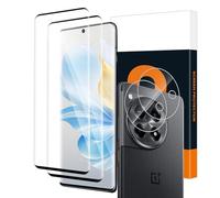 Carantee Pack of 2 + 2 Screen Protectors for OnePlus 12 5G, 3D No Bubbles Film with Camera Protection, Anti-Fingerprint Scratch-Resistant HD Screen Protector for OnePlus 12 Protective Glass