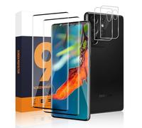 Carantee Pack of 2 + 2 Screen Protectors for Samsung Galaxy S21 Ultra 5G, 3D Full Coverage, Ultra Clear Crystal Clear Samsung S21 Ultra Film, 9H Hardness, Free from Scratches, S21 Ultra 5G Protective