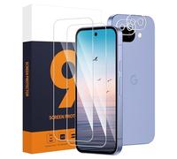 Carantee Pack of 2 + 2 Tempered Glass Screen Protectors for Google Pixel 9A 5G, HD Clear Anti-Oil Anti-Fingerprint Pixel 9A Screen Protector, 2.5D Edge 9H Hardness, Extremely Robust Google 9A Camera