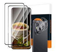 Carantee Pack of 2 + 2 Tempered Glass Screen Protectors for Honor 400 Pro 5G, Camera Protection, 9H Hardness Protective Glass, 3D Round Edges, No Bubbles, Sensitive Touch, HD Clear Honor 400 Pro