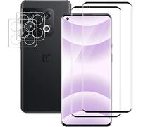 Carantee Pack of 2 + 2 Tempered Glass Screen Protectors for Oneplus 10 Pro 5G, 3D Full Coverage, High Clarity, High Sensitivity Oneplus 10 Pro Screen Protector