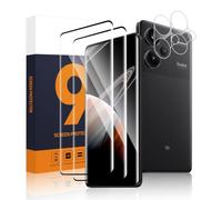 Carantee Pack of 2 + 2 Tempered Glass Screen Protectors for Xiaomi Redmi Note 13 Pro Plus 5G, 3D Full Coverage 9H Hardness Anti-Scratch HD Clear High Resolution Fingerprint ID Xiaomi Note 13 Pro Plus