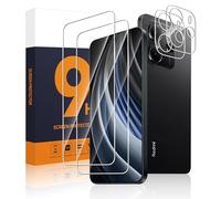 Carantee Pack of 2 + 2 Tempered Glass Screen Protectors for Xiaomi Redmi Note 14 5G, 2.5D Round Edge 9H Hardness Anti-Scratch HD Clear Crystal Clear Fingerprint ID Note 14 5G Screen Protector & Camera