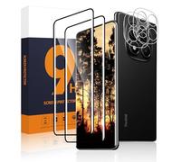 Carantee Pack of 2 + 2 Tempered Glass Screen Protectors for Xiaomi Redmi Note 14 Pro 5G, 3D High Clarity High Resolution 9H Hardness Bumper Fingerprint ID Note 14 Pro 5G Screen Protector & Camera