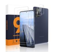 Carantee Pack of 2 and 2 Tempered Glass Screen Protectors for Samsung | 2.5D round edge case, friendly 9H hardness, scratch free, drop resistant, 0.33 mm, ultra-thin, ultra-clear