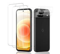 Carantee Pack of 2 Screen Protectors for Tempered Glass for Google Pixel 8a | 9H scratch-resistant tempered glass film, + 2 camera protection, HD bubble-free screen protector, anti-fingerprint