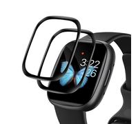 Carantee Pack of 2 Tempered Glass Screen Protectors for Fitbit Versa 3/Sense/Sense2, No Bubbles Protective Glass, Anti-Scratch, Anti-Oil, Sensitive Touch, Anti-Dust, HD Clear Versa 3 Screen Protector