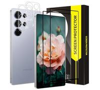 Carantee Pack of 2 Tempered Glass Screen Protectors for Samsung Galaxy S25 Ultra 5G, + 2 Camera Protection, 9H Hardness, 3D Edge, Sensitive Touch, Bubble-Free Protective Glass, Ultra Clear Samsung S25