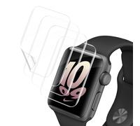 Carantee Pack of 4 Tempered Glass Screen Protectors for Apple Watch Series 4/5/6/se/se2 (44 mm), Scratch-Resistant Protective Glass, Soft TPU, Sensitive Touch, No Bubbles, High Definition Apple Watch