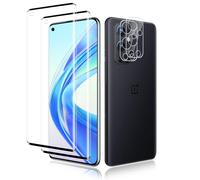 Carantee Screen Protector for OnePlus 9 Pro Camera Protection, 2 + 2 Pieces Bubble-Free Screen Protector, 9H Hardness High Transparency Film, Fingerprint ID Ultra Thin Shatterproof Screen Protector