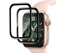 Carantee Tempered Glass Screen Protector for Apple Watch Series 4/5/6/SE/SE2 40 mm Pack of 2 Soft TPU Bubble-Free HD Clear Screen Protector, Anti-Dust Film, Scratch-Resistant Screen Protector