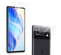 Carantee Tempered Glass Screen Protector for Google Pixel 6A, Pack of 2 + 2 9H Hardness, HD Clear, Camera Protection + Screen Protector, Fingerprint ID, Scratch-Resistant, Anti-Dust, Bubble-Free for