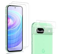 Carantee Tempered Glass Screen Protector for Google Pixel 8A, Pack of 2 + 2 9H Hardness, HD Clear Camera Protection, Fingerprint ID Scratch-Resistant Film, Anti-Dust, Bubble-Free Screen Protector