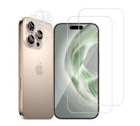 Carantee Tempered Glass Screen Protector for iPhone 16 Pro, 2.5D HD Clear Screen Protector with Camera Protection, Anti-Bubble, Anti-Fingerprint, Anti-Fall, iPhone 16 Pro Protective Glass, Pack of 2 +