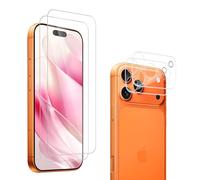 Carantee Tempered Glass Screen Protector for iPhone 17 Pro Max, Pack of 2 + 2 9H Hardness, HD Clear, Camera Protection + Screen Protector, Fingerprint ID, Scratch-Resistant, Anti-Dust, Bubble-Free for