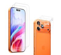 Carantee Tempered Glass Screen Protector for iPhone 17 Pro, Pack of 2 + 2 9H Hardness, HD Clear, Camera Protection + Screen Protector, Fingerprint ID, Scratch-Resistant, Anti-Dust, Bubble-Free for