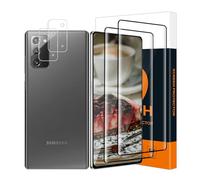 Carantee Tempered Glass Screen Protector for Samsung Galaxy Note 20 5G, Pack of 2 + 2 9H Hardness Protective Glass + Camera Protection, Anti-Scratch, 3D Edge, Sensitive Touch, Ultra Clear Samsung Note