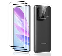 Carantee Tempered Glass Screen Protector for Samsung Galaxy S20 Ultra Camera Protection, Pack of 2 + 2 9H Hardness Bubble-Free Screen Protector for Samsung S20 Ultra Film, Ultra Clear, Fingerprint ID