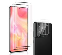 Carantee Tempered Glass Screen Protector for Samsung Galaxy S21 Ultra, 2 + 2 Pieces, 9H Hardness, HD Clear, Camera Protection + Screen Protector, Fingerprint ID, Scratch-Resistant, Anti-Dust