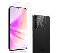 Carantee Tempered Glass Screen Protector for Samsung Galaxy S22, Pack of 2 + 2 9H Hardness, HD Clear, Camera Protection + Screen Protector, Fingerprint ID, Scratch-Resistant, Anti-Dust, Bubble-Free