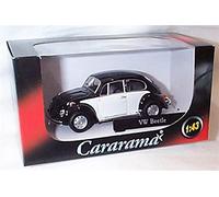 Cararama classic black & white volkswagen beetle car 1:43 scale diecast model