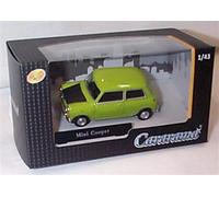cararama MINI C00PER in Lime Green Black bonnet (Like MR.BEANS) vehicle 1:43 scale diecast model