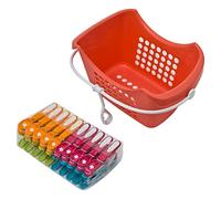 Caraselle Extra Strong Non-Slip Clothes Pegs for Washing Line, Clothes Pegs Strong & Robust your clothes plus items such as Sheets, Blankets & Towels (20 Pack & Peg Caddy Bundle)