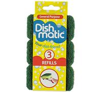Caraselle Ltd DISHMATIC Sponge Refills, Green, 3 Count (Pack of 1)