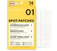 caraseoul Pimple Patches, 2 Size Hydrocolloid Acne Patch for Zits and Blemishes, Bakuchiol & Aloe Vera, Korean Skin Care, Easy to Use - Dermatology Tested (10mm, 12mm) (74 Count)