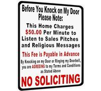Carastora Vintage Metal Tin Sign Funny Sarcastic Party Wall Art Decor Signs, Before You Knock On My Door Sign No Soliciting Metal Sign 12x8 Inches