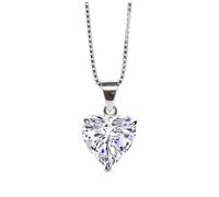 CARAT* LONDON 9ct White Gold Camden Heart Stone Set Pendant