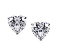 CARAT* LONDON 9ct White Gold Heart Stud Earrings