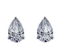 CARAT* LONDON 9ct White Gold Pear Shaped Stud Earrings