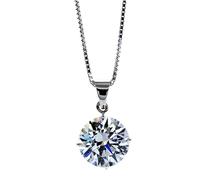 CARAT* LONDON 9ct White Gold Round Stone Set Pendant